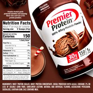 Quantas calorias em 1 scoop (30 g) Premium Whey Chocolate?