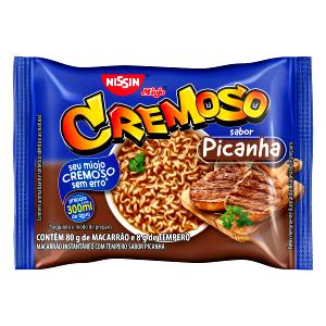 Quantas calorias em 1 unidade (1 pacote + tempero) (88 g) Miojo Cremoso Sabor Picanha?