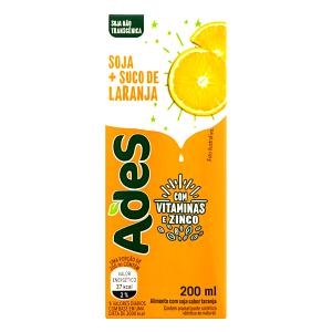 Quantas calorias em 1 unidade (200 ml) Soja + Suco de Laranja?