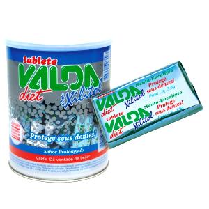 Quantas calorias em 1 unidade (3,5 g) Tablete Valda Diet?