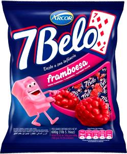 Quantas calorias em 1 unidade (4,7 g) Bala 7 Belo Framboesa?