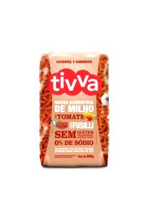 Quantas calorias em 1 xícara de chá (80 g) Massa Alimentícia de Milho com Tomate?