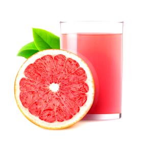 Quantas calorias em 1 Xícara, Seções, Com Suco Toranja (Rosa e Vermelho)?
