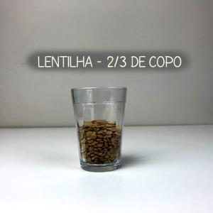 Quantas calorias em 1 Xícara (198,0 G) Lentilha, cozida?