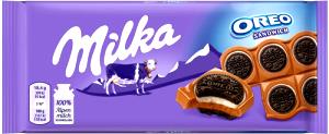 Quantas calorias em 100 g Milka Sandwich Oreo?