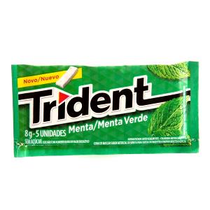 Quantas calorias em 2 quadrados (3 g) Trident Menta?