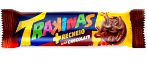 Quantas calorias em 3 biscoitos (30 g) Trakinas Chocolate Mais Recheio?