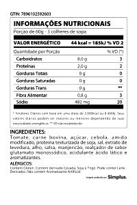 Quantas calorias em 3 colheres de sopa (60 g) Extrato de Tomate?