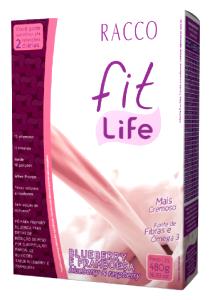Quantas calorias em 3 colheres e 300ml de leite desnatado Fit Life?