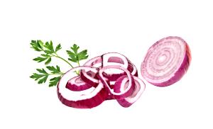 Quantas calorias em 3 fatias (7 g) Cebola?
