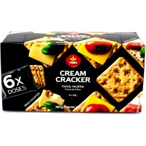 Quantas calorias em 6 unidades (30 g) Cream Cracker?